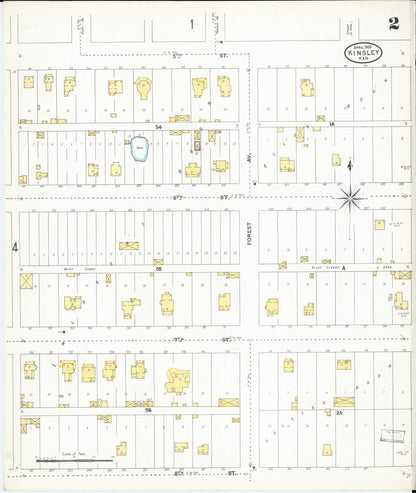 Sanborn Fire Insurance Map from Kinsley, Edwards County, Kansas (1905), Sheet #0002 - Complete Map Set gallery image, historic Sanborn map, vintage wall art, Kansas Kansas