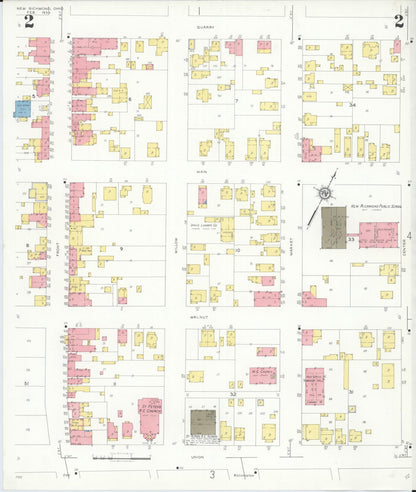 Sanborn Fire Insurance Map from New Richmond, Clermont County, Ohio (1933), Sheet #0002 - Complete Map Set gallery image, historic Sanborn map, vintage wall art, Ohio Ohio
