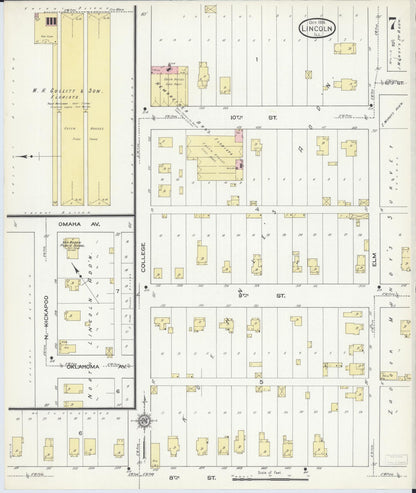 Sanborn Fire Insurance Map from Lincoln, Logan County, Illinois (1914), Sheet #0007 - Historic Sanborn Fire Insurance Map Print, vintage old map wall art, antique decor, genealogy gift, Illinois Illinois map