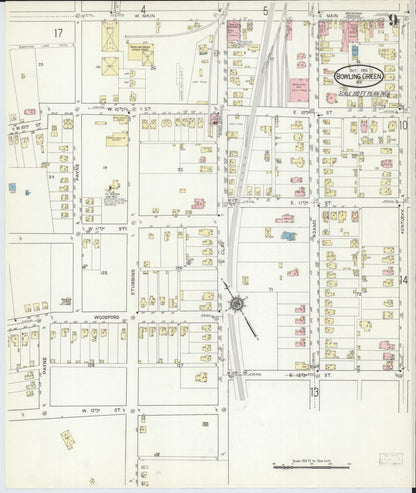 Sanborn Fire Insurance Map from Bowling Green, Warren County, Kentucky (1914), Sheet #0009 - Complete Map Set gallery image, historic Sanborn map, vintage wall art, Kentucky Kentucky