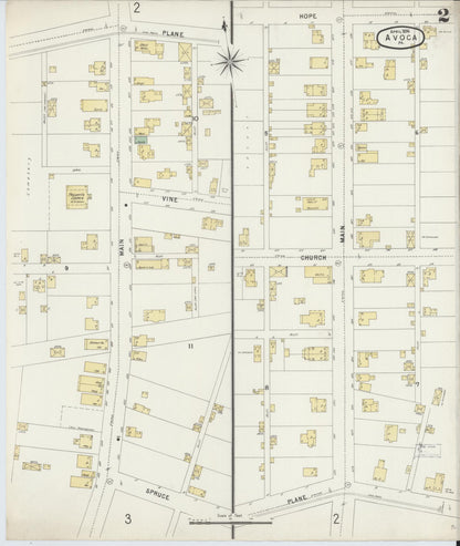 Sanborn Fire Insurance Map from Avoca, Luzerne County, Pennsylvania (1896), Sheet #0002 - Complete Map Set gallery image, historic Sanborn map, vintage wall art, Pennsylvania Pennsylvania