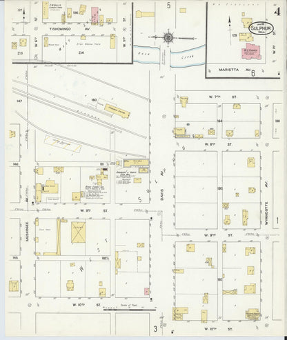 Sanborn Fire Insurance Map from Sulphur, Murray County, Oklahoma (1911), Sheet #0004 - Complete Map Set gallery image, historic Sanborn map, vintage wall art, Oklahoma Oklahoma