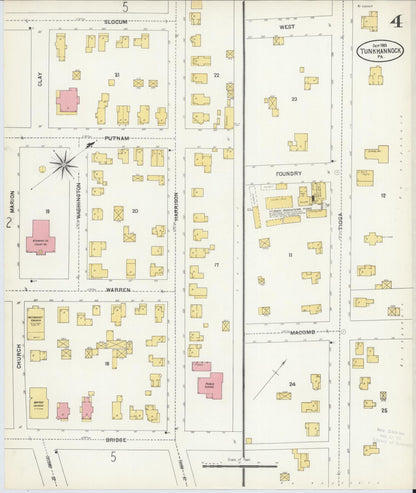 Sanborn Fire Insurance Map from Tunkhannock, Wyoming County, Pennsylvania (1903), Sheet #0004 - Complete Map Set gallery image, historic Sanborn map, vintage wall art, Tunkhannock Wyoming
