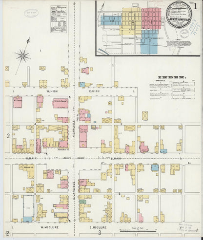 Sanborn Fire Insurance Map from New Bloomfield, Perry County, Pennsylvania (1899), Sheet #0001 - Historic Sanborn Fire Insurance Map Print, vintage old map wall art, antique decor, genealogy gift, Pennsylvania Pennsylvania map