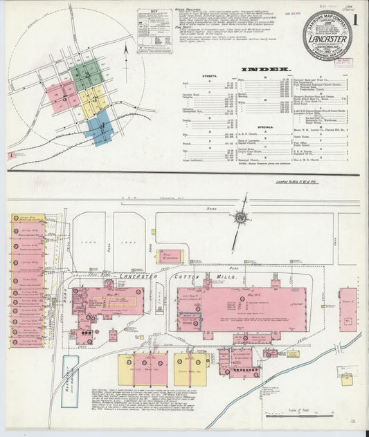 Sanborn Fire Insurance Map from Lancaster, Lancaster County, South Carolina. (1910) – Historic Sanborn Fire Insurance Map Print