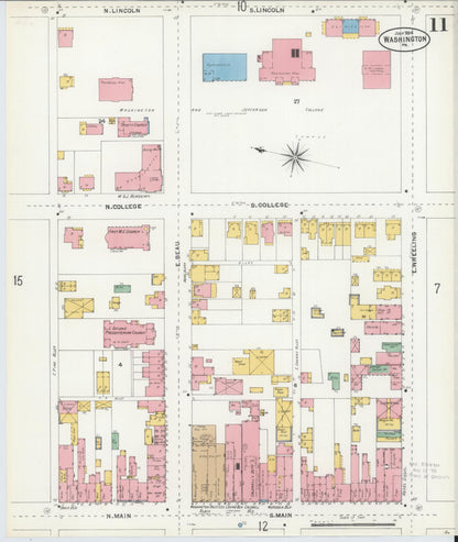 Sanborn Fire Insurance Map from Washington, Washington County, Pennsylvania (1904), Sheet #0011 - Complete Map Set gallery image, historic Sanborn map, vintage wall art, Sanborn Fire Insurance Map from Washington Washington