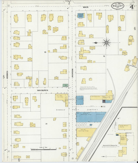 Sanborn Fire Insurance Map from Holley, Orleans County, New York (1904), Sheet #0004 - Historic Sanborn Fire Insurance Map Print, vintage old map wall art, antique decor, genealogy gift, New York New York map