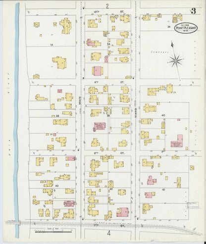 Sanborn Fire Insurance Map from Point Pleasant, Mason County, West Virginia (1905), Sheet #0003 - Complete Map Set gallery image, historic Sanborn map, vintage wall art, West Virginia West Virginia