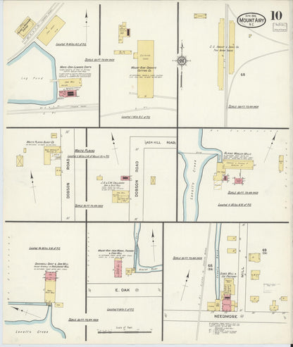 Sanborn Fire Insurance Map from Mount Airy, Surry County, North Carolina (1916), Sheet #0010 - Complete Map Set gallery image, historic Sanborn map, vintage wall art, North Carolina North Carolina
