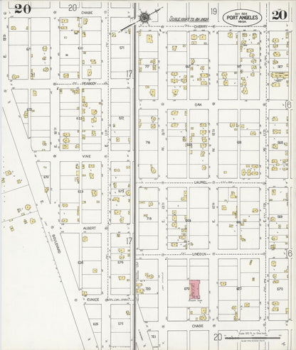 Sanborn Fire Insurance Map from Port Angeles, Clallam County, Washington (1924), Sheet #0020 - Complete Map Set gallery image, historic Sanborn map, vintage wall art, Washington Washington
