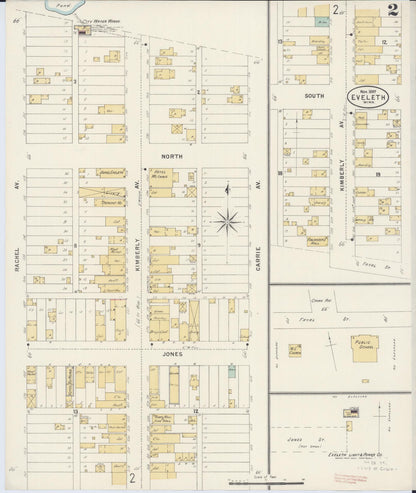 Sanborn Fire Insurance Map from Eveleth, Saint Louis County, Minnesota (1897), Sheet #0002 - Complete Map Set gallery image, historic Sanborn map, vintage wall art, Minnesota Minnesota