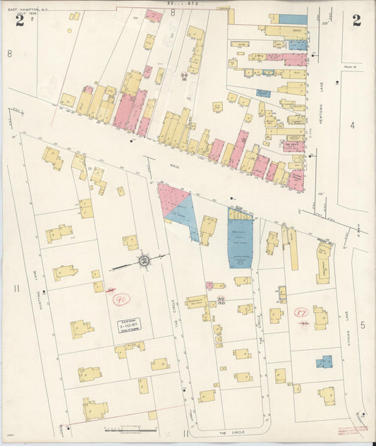 Sanborn Fire Insurance Map from Easthampton, Suffolk County, New York (1943), Sheet #0002 - Historic Sanborn Fire Insurance Map Print, vintage old map wall art, antique decor, genealogy gift, New York New York map
