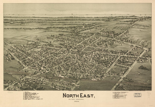 North East, Erie County, Pennsylvania, 1896. (1896) – Historic Bird’s-Eye View Panorama Print