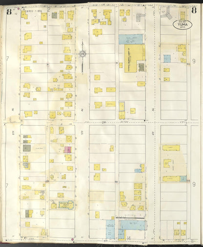 Sanborn Fire Insurance Map from Yuma, Yuma County, Arizona (1948), Sheet #0008 - Complete Map Set gallery image, historic Sanborn map, vintage wall art, Arizona Arizona