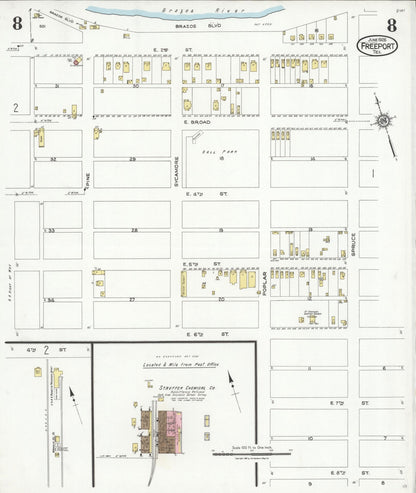 Sanborn Fire Insurance Map from Freeport, Brazoria County, Texas (1926), Sheet #0008 - Complete Map Set gallery image, historic Sanborn map, vintage wall art, Texas Texas