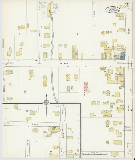 Sanborn Fire Insurance Map from Chateaugay, Franklin County, New York (1912), Sheet #0002 - Historic Sanborn Fire Insurance Map Print, vintage old map wall art, antique decor, genealogy gift, New York New York map