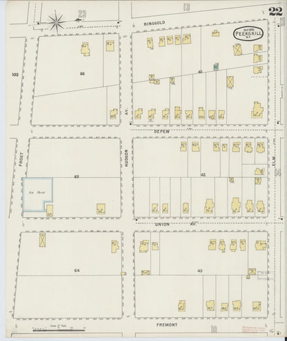 Sanborn Fire Insurance Map from Peekskill, Westchester County, New York (1895), Sheet #0022 - Complete Map Set gallery image, historic Sanborn map, vintage wall art, New York New York