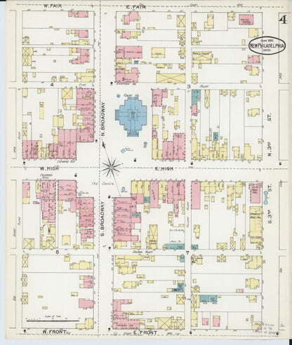 Sanborn Fire Insurance Map from New Philadelphia, Tuscarawas County, Ohio (1892), Sheet #0004 - Complete Map Set gallery image, historic Sanborn map, vintage wall art, Ohio Ohio