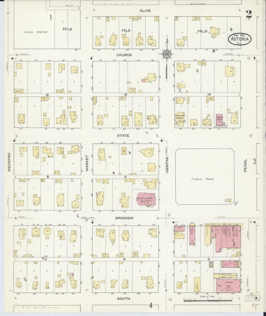 Sanborn Fire Insurance Map from Astoria, Fulton County, Illinois (1913), Sheet #0002 - Historic Sanborn Fire Insurance Map Print, vintage old map wall art, antique decor, genealogy gift, Illinois Illinois map