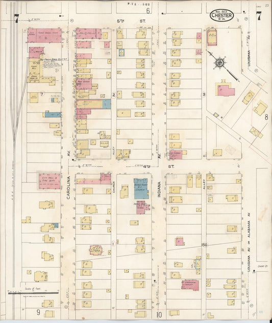 Sanborn Fire Insurance Map from Chester, Hancock County, West Virginia (1942), Sheet #0007 - Historic Sanborn Fire Insurance Map Print, vintage old map wall art, antique decor, genealogy gift, West Virginia West Virginia map