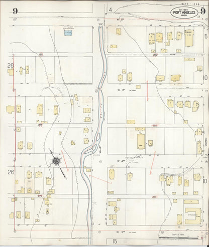Sanborn Fire Insurance Map from Port Angeles, Clallam County, Washington (1949), Sheet #0009 - Complete Map Set gallery image, historic Sanborn map, vintage wall art, Washington Washington