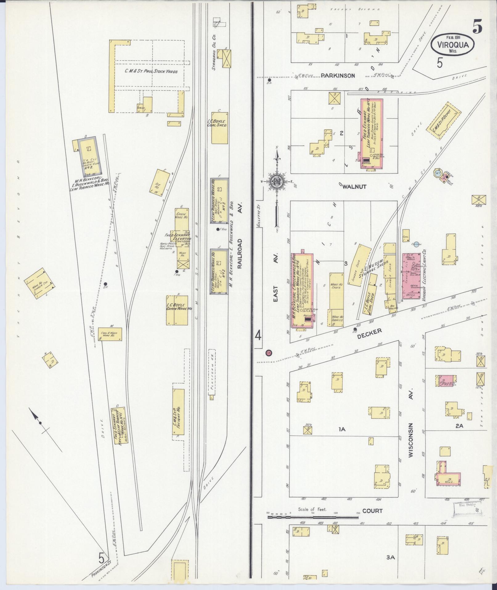 Sanborn Fire Insurance Map from Viroqua, Vernon County, Wisconsin (1911), Sheet #0005 - Complete Map Set gallery image, historic Sanborn map, vintage wall art, Wisconsin Wisconsin