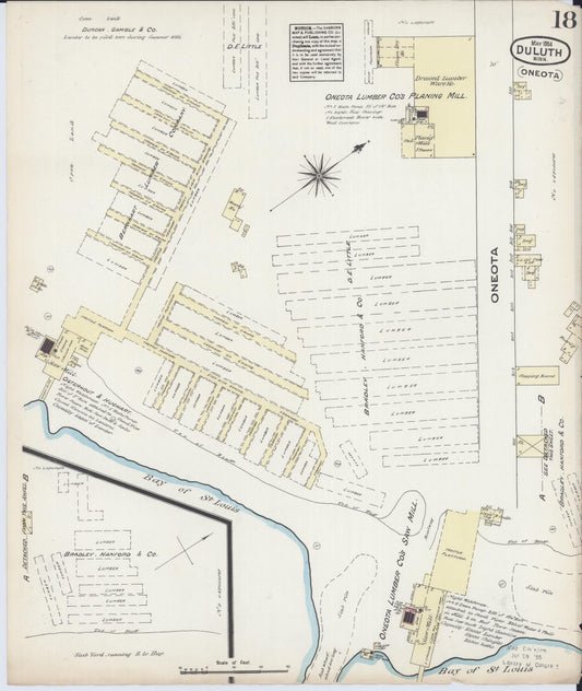 Sanborn Fire Insurance Map from Duluth, Saint Louis County, Minnesota (1884), Sheet #0018 - Historic Sanborn Fire Insurance Map Print, vintage old map wall art, antique decor, genealogy gift, Minnesota Minnesota map