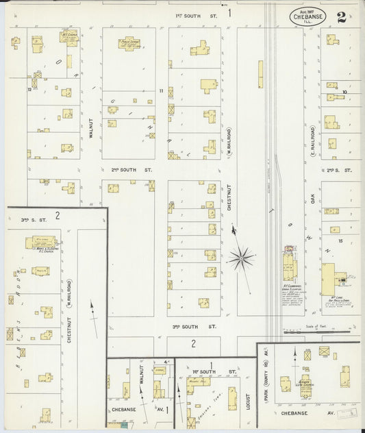 Sanborn Fire Insurance Map from Chebanse, Iroquois And Kankakee County, Illinois (1907), Sheet #0002 - Historic Sanborn Fire Insurance Map Print, vintage old map wall art, antique decor, genealogy gift, Illinois Illinois map