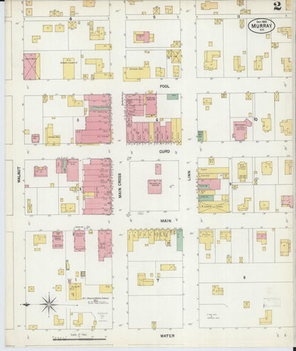 Sanborn Fire Insurance Map from Murray, Calloway County, Kentucky (1902), Sheet #0002 - Complete Map Set gallery image, historic Sanborn map, vintage wall art, Kentucky Kentucky