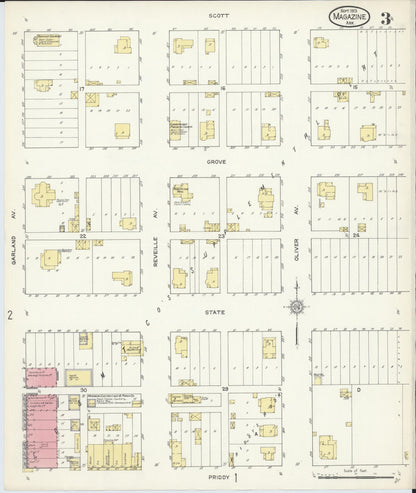 Sanborn Fire Insurance Map from Magazine, Logan County, Arkansas (1913), Sheet #0003 - Complete Map Set gallery image, historic Sanborn map, vintage wall art, Arkansas Arkansas