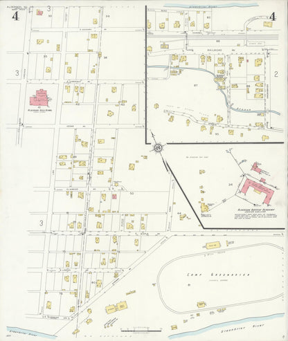 Sanborn Fire Insurance Map from Alderson, Greenbrier And Monroe Counties, West Virginia (1933), Sheet #0004 - Complete Map Set gallery image, historic Sanborn map, vintage wall art, West Virginia West Virginia