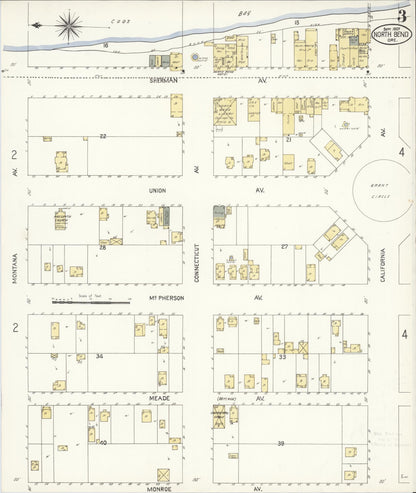 Sanborn Fire Insurance Map from North Bend, Coos County, Oregon (1907), Sheet #0003 - Complete Map Set gallery image, historic Sanborn map, vintage wall art, Oregon Oregon