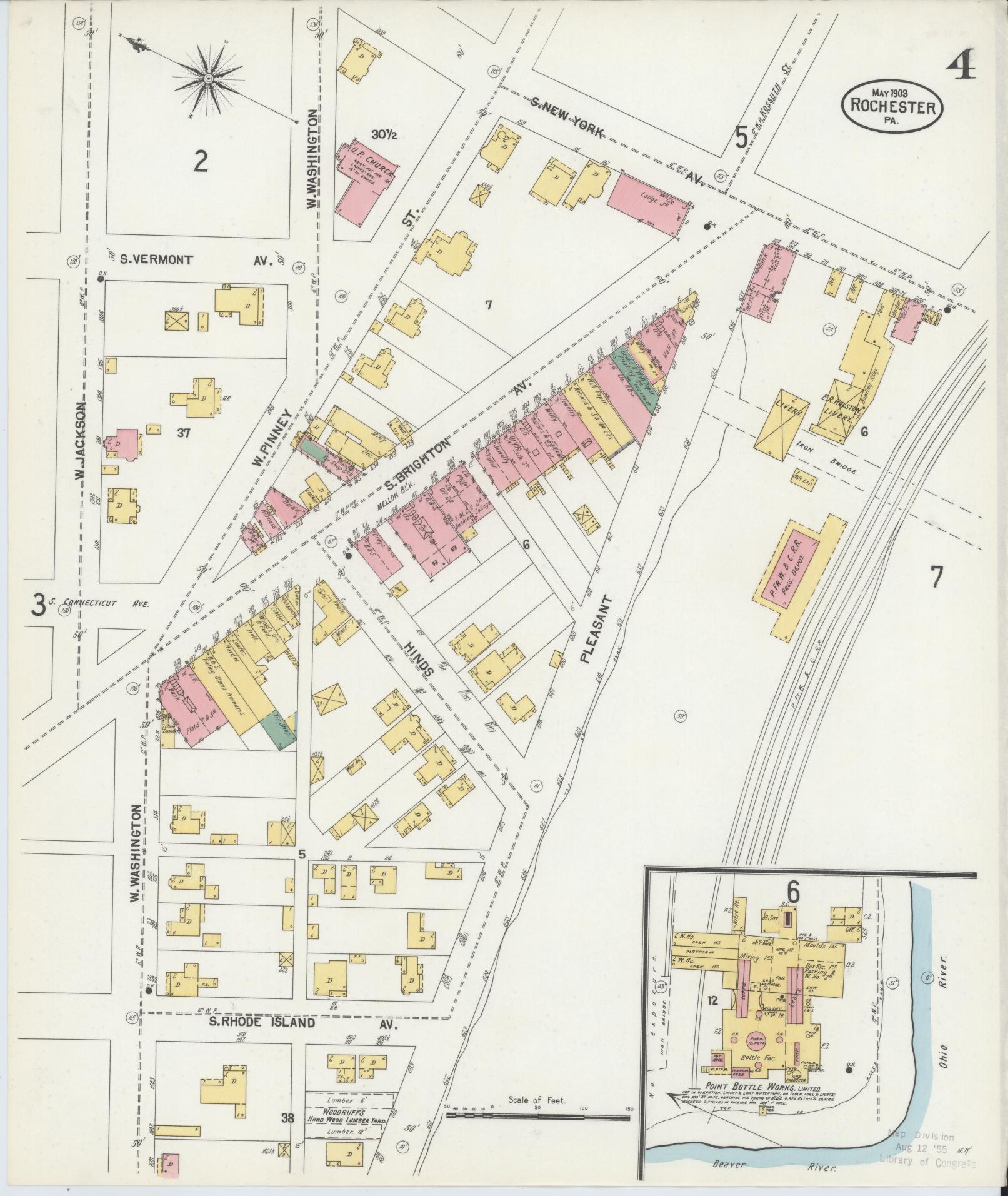 Sanborn Fire Insurance Map from Rochester, Beaver County, Pennsylvania (1903), Sheet #0004 - Complete Map Set gallery image, historic Sanborn map, vintage wall art, Pennsylvania Pennsylvania