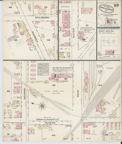 Sanborn Fire Insurance Map from Chillicothe, Ross County, Ohio (1884), Sheet #0010 - Historic Sanborn Fire Insurance Map Print, vintage old map wall art, antique decor, genealogy gift, Ohio Ohio map