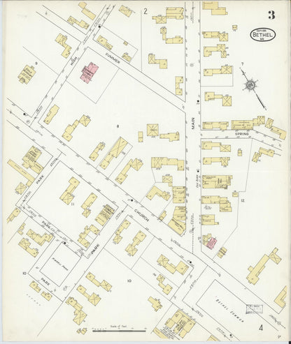 Sanborn Fire Insurance Map from Bethel, Oxford County, Maine (1914), Sheet #0003 - Complete Map Set gallery image, historic Sanborn map, vintage wall art, Maine Maine