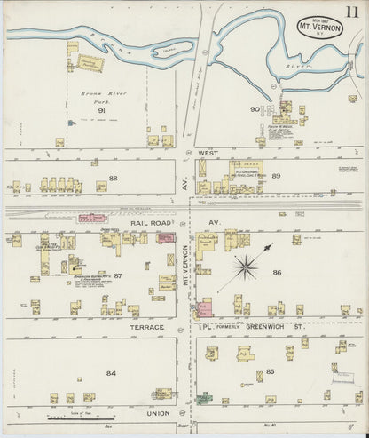 Sanborn Fire Insurance Map from Mount Vernon, Westchester County, New York (1887), Sheet #0011 - Complete Map Set gallery image, historic Sanborn map, vintage wall art, New York New York