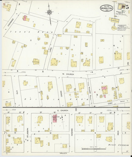 Sanborn Fire Insurance Map from Morrilton, Conway County, Arkansas (1913), Sheet #0005 - Historic Sanborn Fire Insurance Map Print, vintage old map wall art, antique decor, genealogy gift, Arkansas Arkansas map