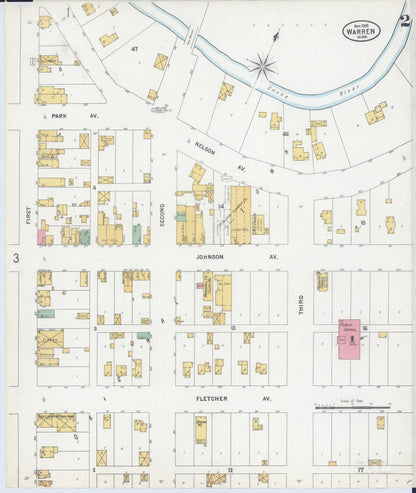 Sanborn Fire Insurance Map from Warren, Marshall County, Minnesota (1899), Sheet #0002 - Historic Sanborn Fire Insurance Map Print, vintage old map wall art, antique decor, genealogy gift, Minnesota Minnesota map