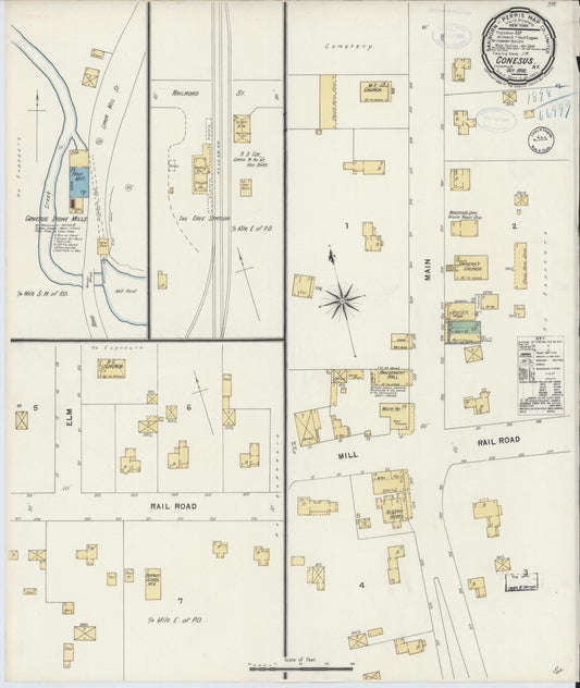 Sanborn Fire Insurance Map from Conesus, Livingston County, New York (1898), Sheet #0001 - Historic Sanborn Fire Insurance Map Print, vintage old map wall art, antique decor, genealogy gift, New York New York map