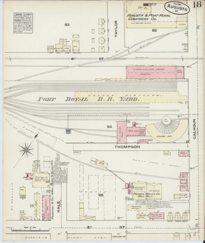 Sanborn Fire Insurance Map from Augusta, Richmond County, Georgia (1884), Sheet #0018 - Complete Map Set gallery image, historic Sanborn map, vintage wall art, Georgia Georgia