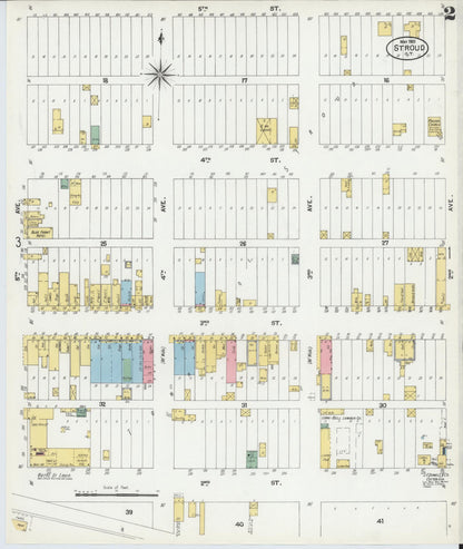 Sanborn Fire Insurance Map from Stroud, Lincoln County, Oklahoma (1901), Sheet #0002 - Complete Map Set gallery image, historic Sanborn map, vintage wall art, Oklahoma Oklahoma