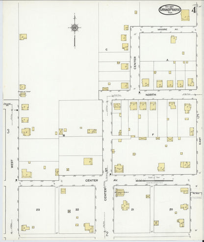 Sanborn Fire Insurance Map from Grand Prairie, Dallas County, Texas (1920), Sheet #0004 - Complete Map Set gallery image, historic Sanborn map, vintage wall art, Texas Texas