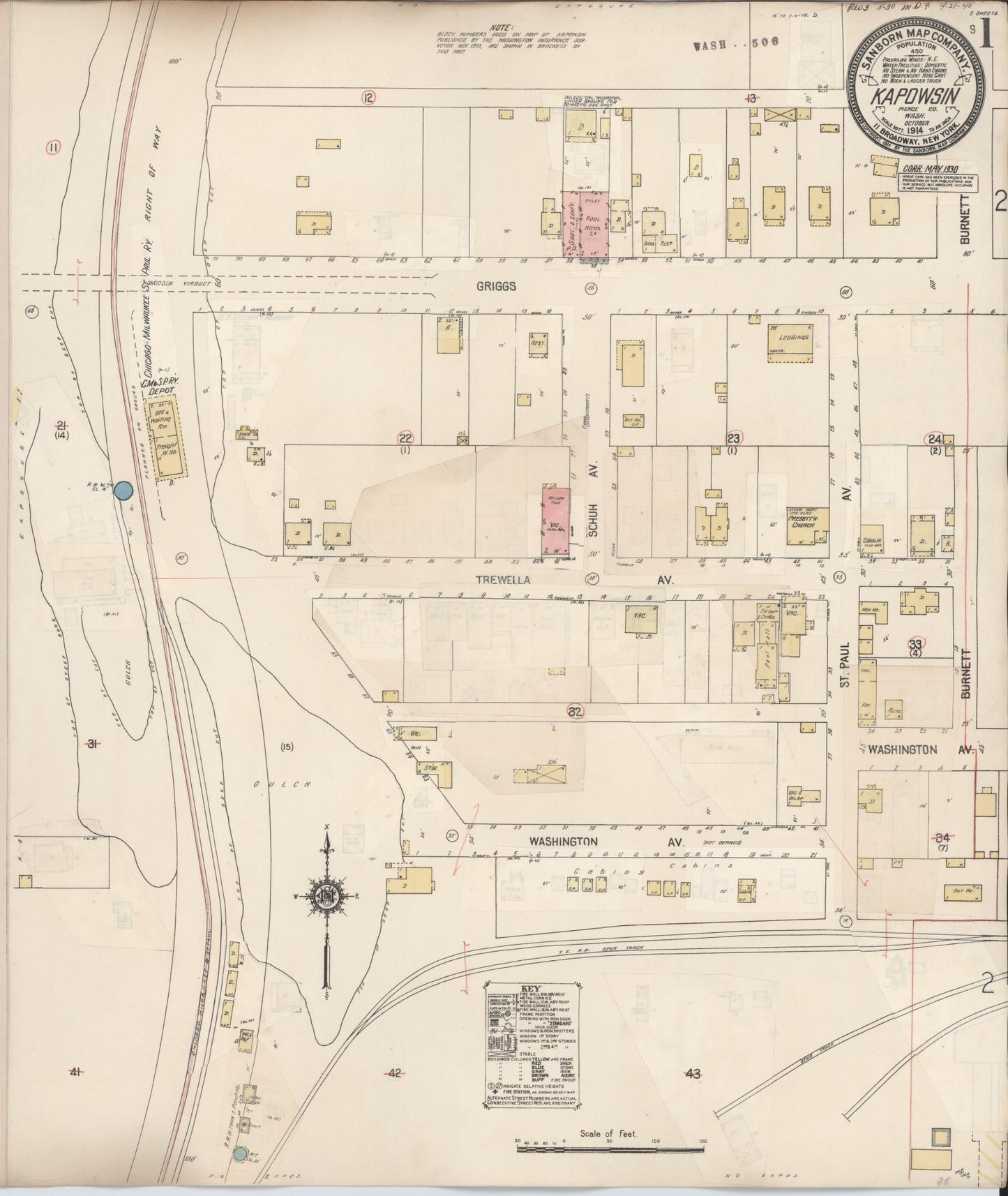 Sanborn Fire Insurance Map from Kapowsin, Pierce County, Washington (1930), Sheet #0001 - Complete Map Set gallery image, historic Sanborn map, vintage wall art, Washington Washington