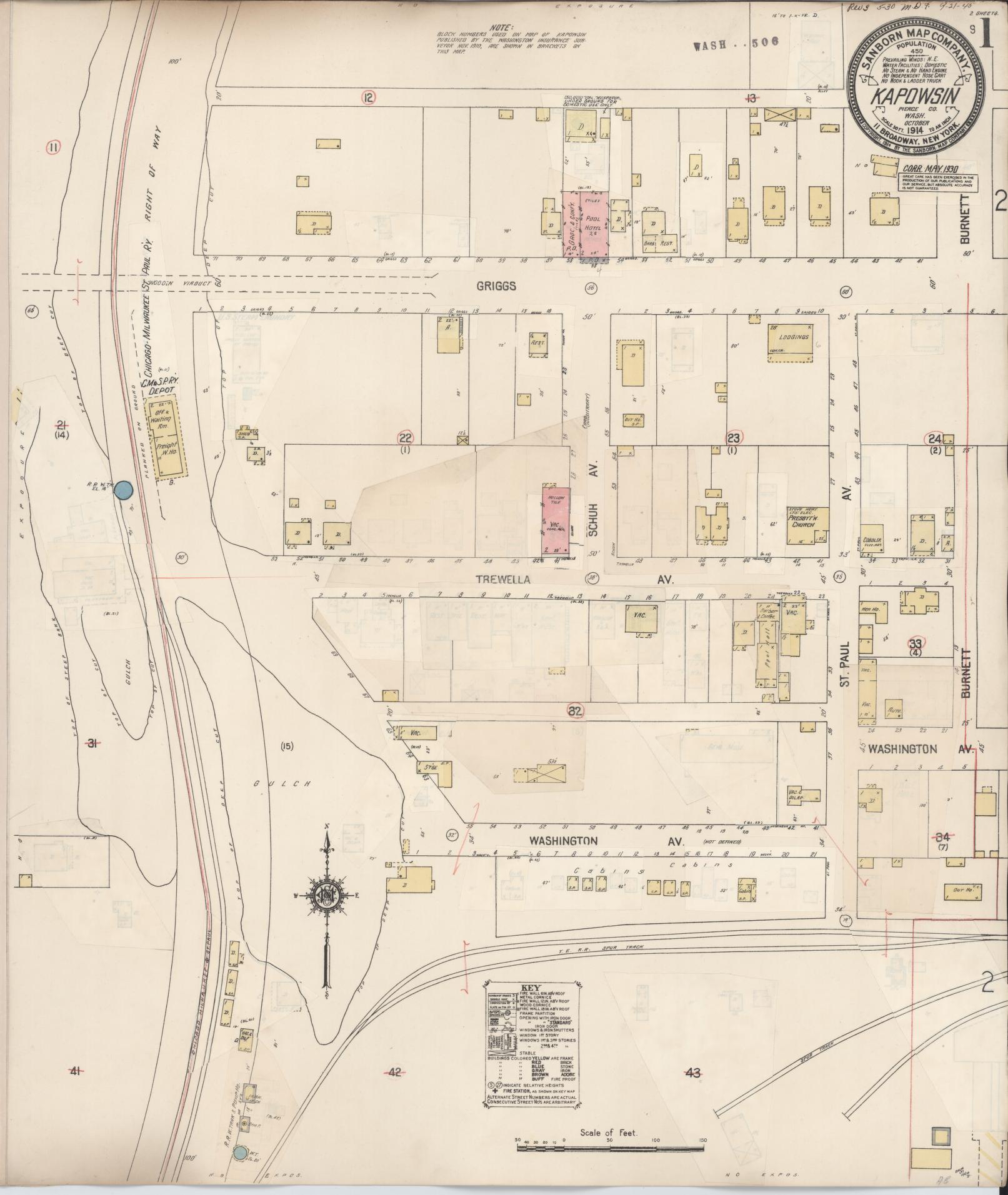 Sanborn Fire Insurance Map from Kapowsin, Pierce County, Washington (1930), Sheet #0001 - Complete Map Set gallery image, historic Sanborn map, vintage wall art, Washington Washington