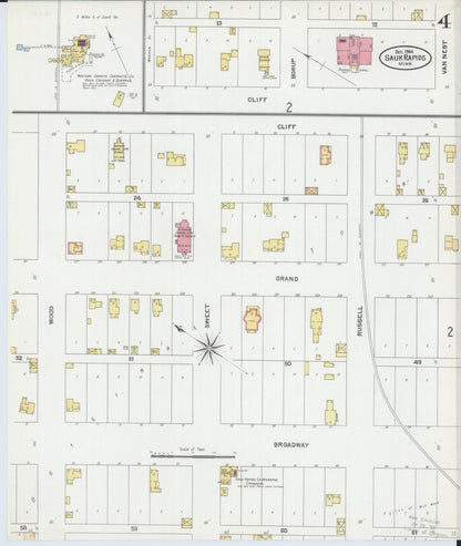 Sanborn Fire Insurance Map from Sauk Rapids, Benton County, Minnesota (1904), Sheet #0004 - Historic Sanborn Fire Insurance Map Print, vintage old map wall art, antique decor, genealogy gift, Minnesota Minnesota map