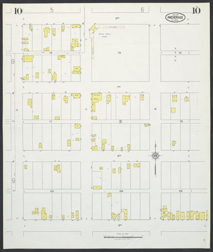 Sanborn Fire Insurance Map from Anchorage, Anchorage Census Division, Alaska (1927), Sheet #0010 - Complete Map Set gallery image, historic Sanborn map, vintage wall art, Alaska Alaska