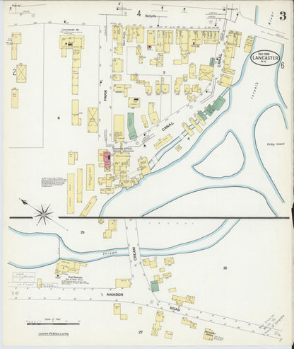 Sanborn Fire Insurance Map from Lancaster, Coos County, New Hampshire (1908), Sheet #0003 - Complete Map Set gallery image, historic Sanborn map, vintage wall art, New Hampshire New Hampshire