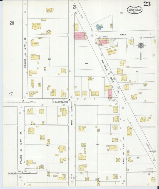 Sanborn Fire Insurance Map from Mayfield, Graves County, Kentucky (1910), Sheet #0023 - Historic Sanborn Fire Insurance Map Print, vintage old map wall art, antique decor, genealogy gift, Kentucky Kentucky map