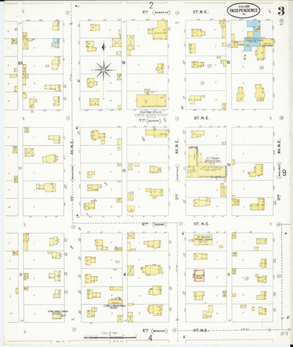 Sanborn Fire Insurance Map from Independence, Buchanan County, Iowa (1899), Sheet #0003 - Historic Sanborn Fire Insurance Map Print