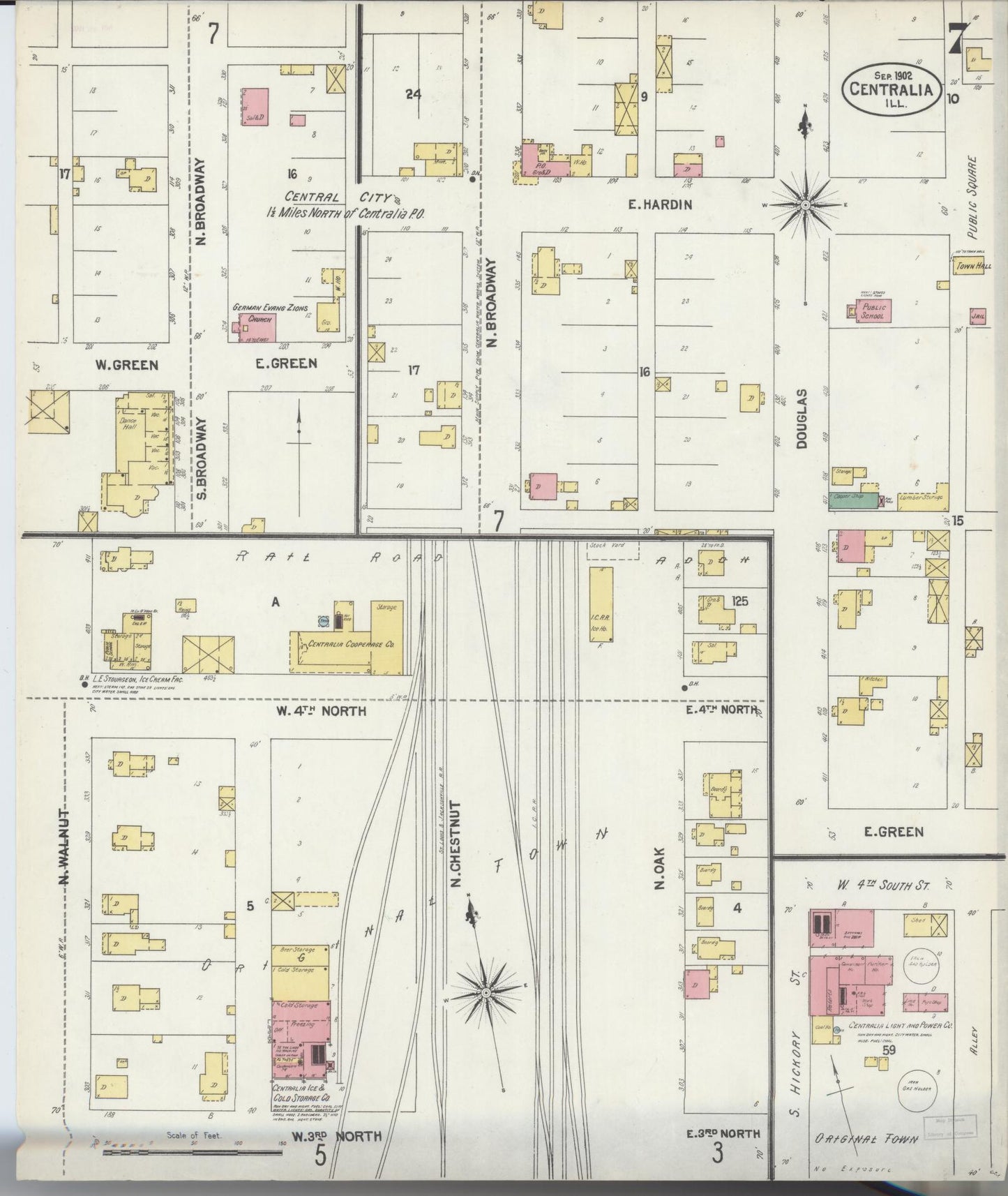 Sanborn Fire Insurance Map from Centralia, Marion, Clinton, Jefferson, and Washington Counties, Illinois (1902), Sheet #0007 - Complete Map Set gallery image, historic Sanborn map, vintage wall art, Illinois Illinois